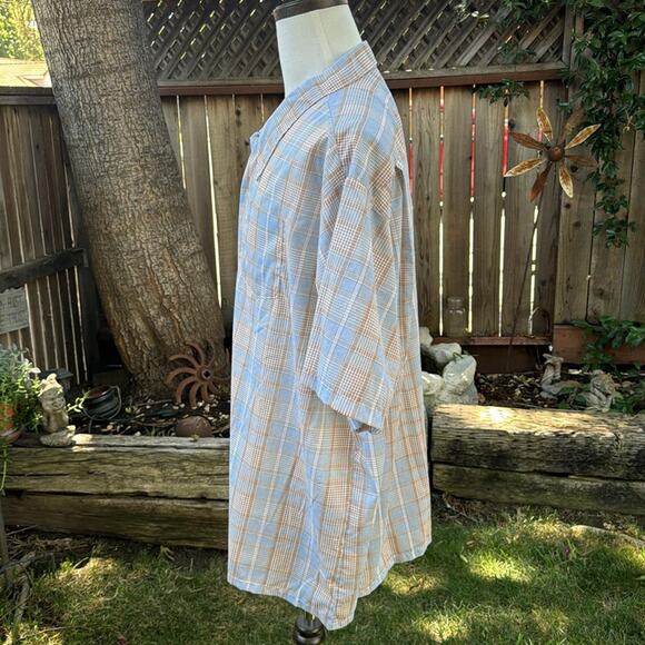 Above Average Pennshire Dress Shirt Mens 4X 20-21 Big Man Tan Plaid - Picture 5 of 10